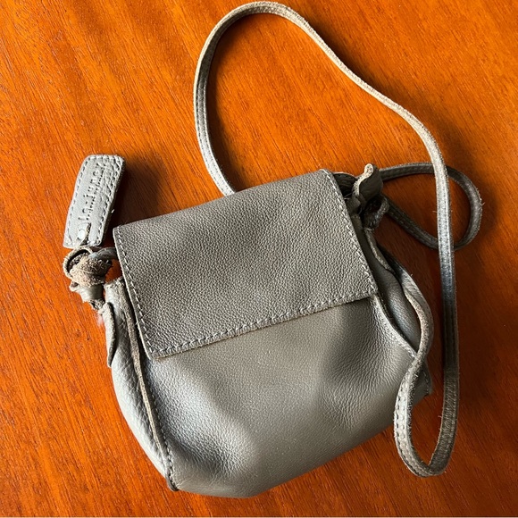 Le-Junev Chic Gray Leather Mini Crossbody Bag - Picture 9 of 10